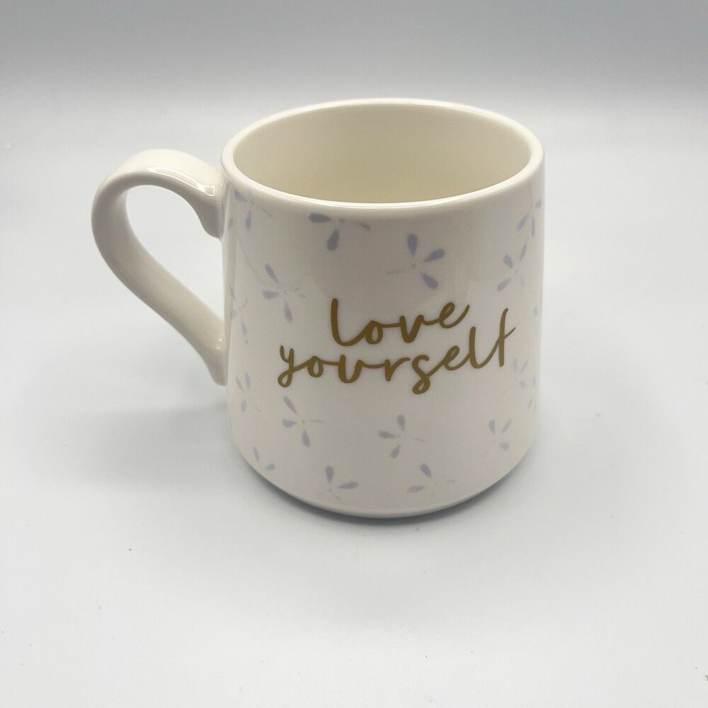Love Yourself Coffee Mug By Threshold Porcelain 17oz Inspirational Large Cup